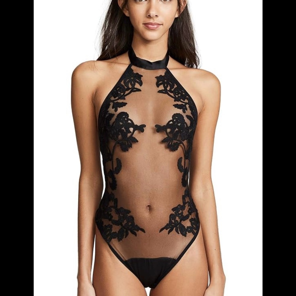 Thistle and Spire Cornelia Embroidered Halter Bodysuit